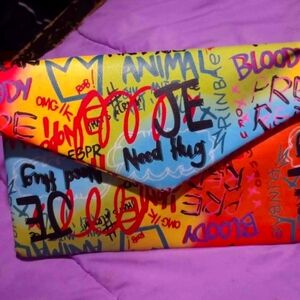 Graffiti cross body hand bag